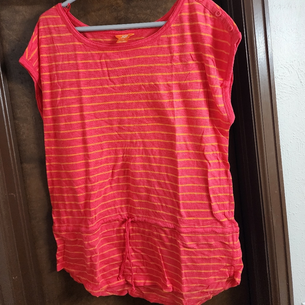 Joe Fresh Pink and Yellow Cap Sleeve T-Shirt